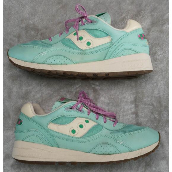 Saucony Shadow 6000 Earth Citizen Green Leather Pink Sneakers Womens 10 Mens 8 - Picture 4 of 16